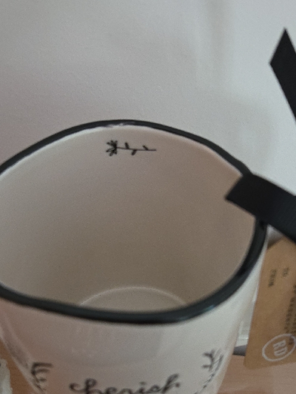 Rae Dunn NWT coffee Mug,  Gift Tag with Black Ribbon & Cozy Socks - Picture 4 of 6